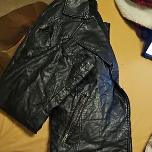 Torrid Black Leather Bomber Jacket